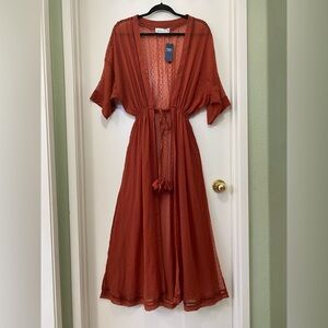 Abercrombie & Fitch Terracotta Sheer Beach Cover-Up